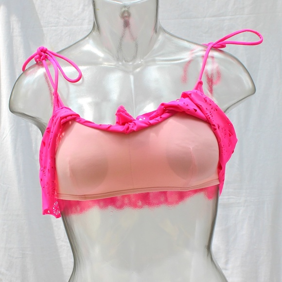 Victoria's Secret PINK Bikini Top Hot Pink Sz Med - Picture 6 of 8